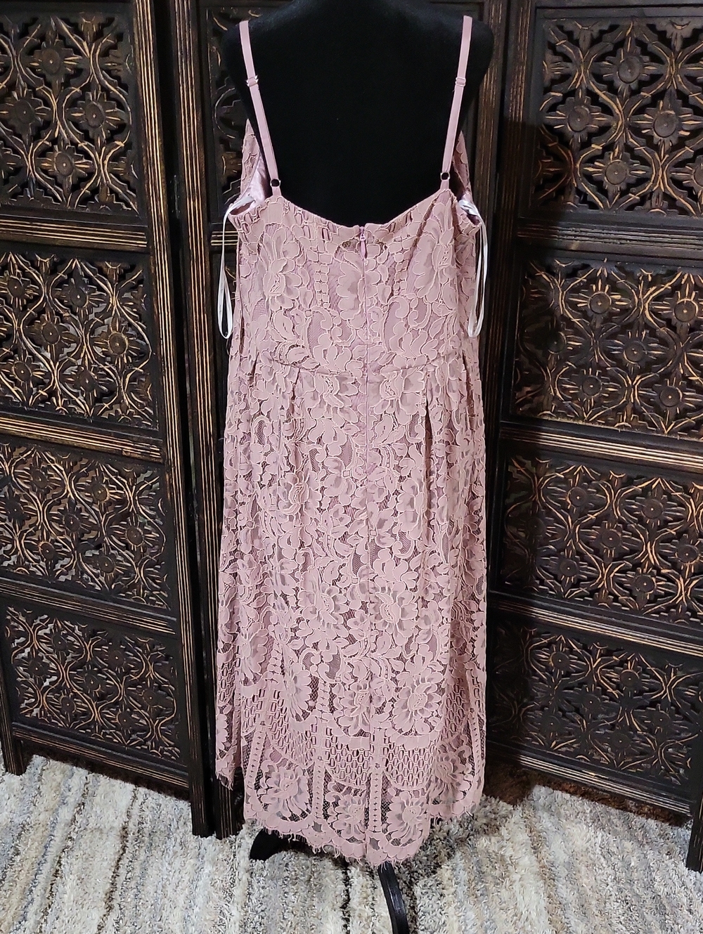 City Chic Dusty Rose Lace Dress - Picture 2 of 5